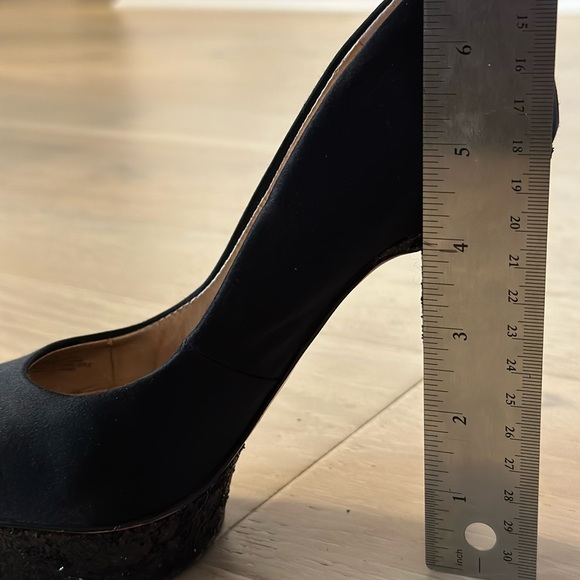 BCBGeneration platform pumps, size 6, black with sequin heel and platform - Picture 12 of 12